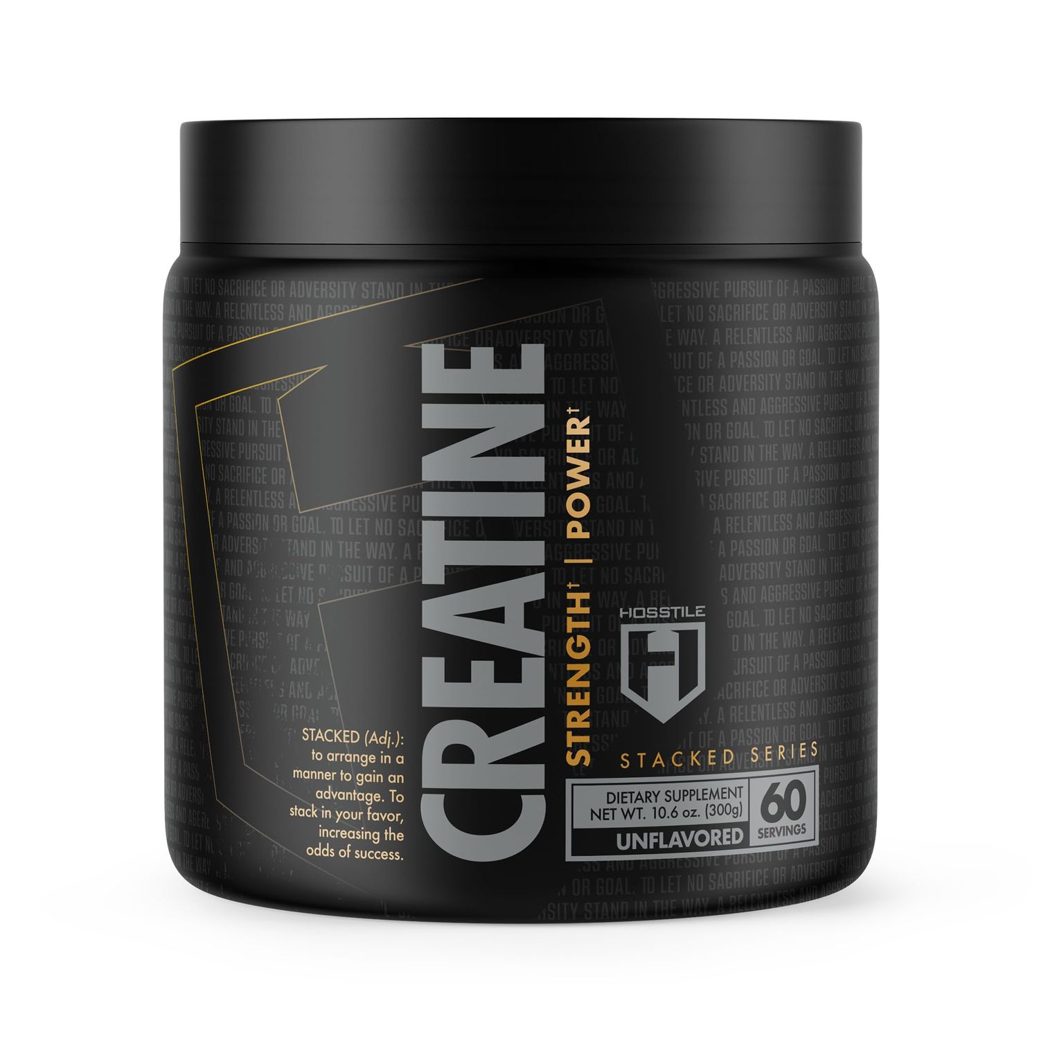HOSSTILE Creatine, Micronized Creatine Monohydrate Powder for Men &amp; Women, Improve Muscle Size, Strength &amp; Power Output, Post Workout Recovery Drink, Unflavored, 60 Servings