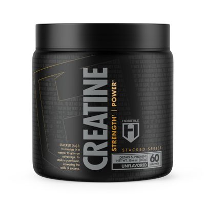 HOSSTILE Creatine, Micronized Creatine Monohydrate Powder for Men &amp; Women, Improve Muscle Size, Strength &amp; Power Output, Post Workout Recovery Drink, Unflavored, 60 Servings