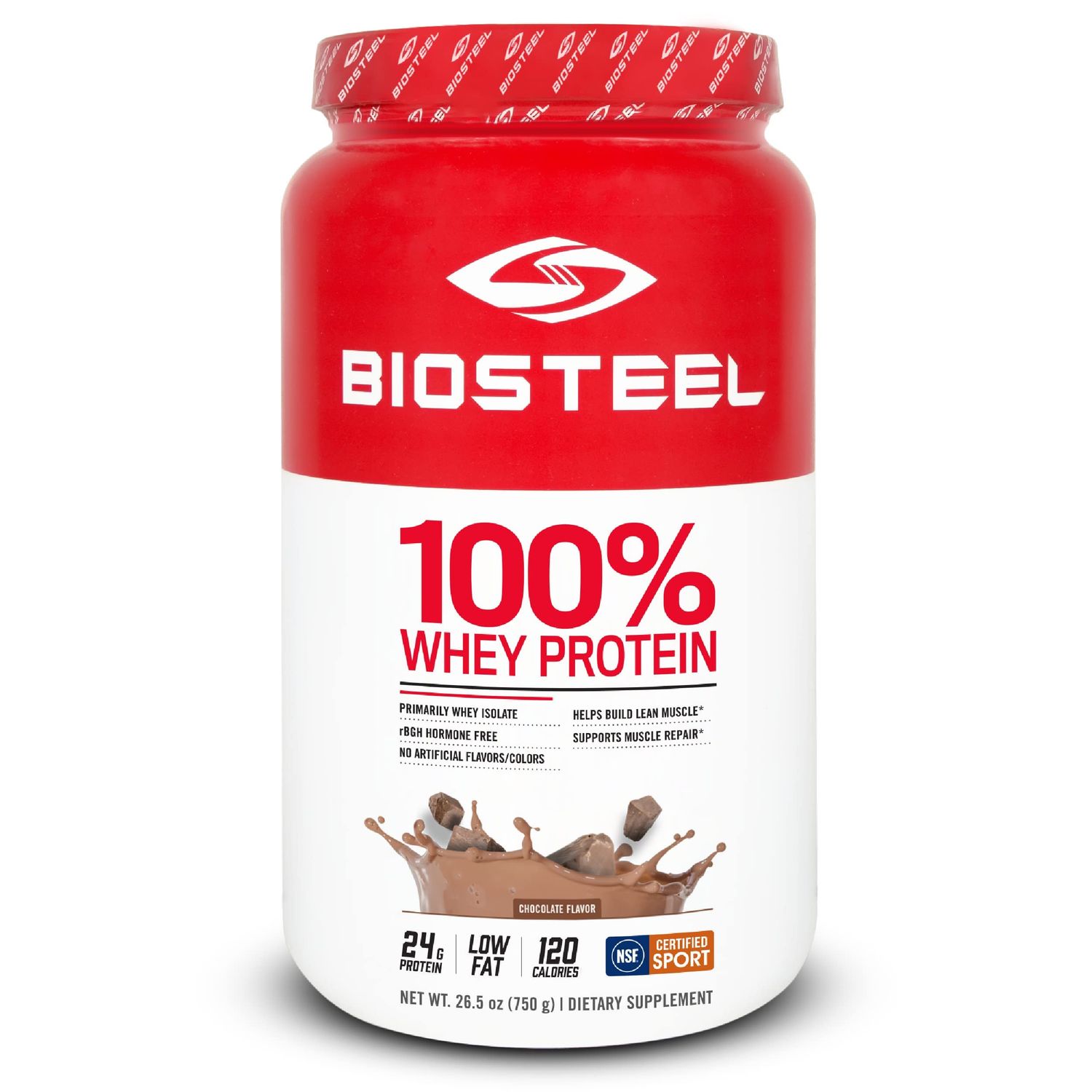 BIOSTEEL 100% Whey Protein Powder, rBGH Hormone Free and Non-GMO Post Workout Formula, Chocolate, 25 Servings
