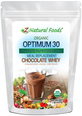 Z Natural Foods Optimum 30 Organic Chocolate Whey Meal Replacement Powder