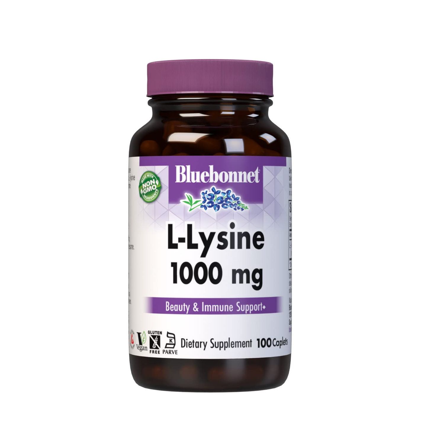 Bluebonnet L-Lysine 1000 mg Caplets, 100 Count