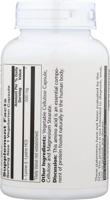 SOLARAY L-Lysine 500mg, 120 CT