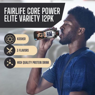 Worldwide Nutrition Bundle Compatible with Fairlife Core Power Elite 42g High Protein Milkshake - Chocolate, Strawberry, Vanilla Protein Shake Ready to Drink - 14 Fl Oz (Pack of 12) &amp; Keychain