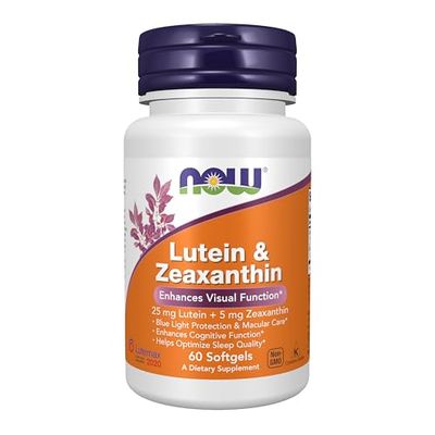 NOW Foods Supplements, Lutein &amp; Zeaxanthin with 25 mg Lutein and 5 mg Zeaxanthin, 60 Softgels