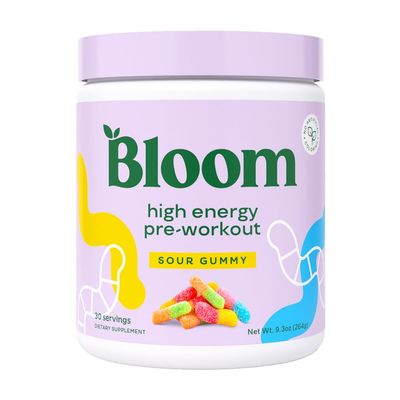 Bloom Nutrition High Energy Pre Workout Powder, Amino Energy with Beta Alanine, Ginseng &amp; L Tyrosine, Natural Caffeine Powder from Green Tea Extract, Sugar Free &amp; Keto Drink Mix (Sour Gummy)
