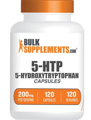 BulkSupplements.com 5-HTP Capsules - 5-Hydroxytryptophan, 5-HTP 200mg, 5 HTP Supplement - Amino Acid Supplement, Gluten Free, 1 Capsule per Serving, 120 Capsules (Pack of 1)