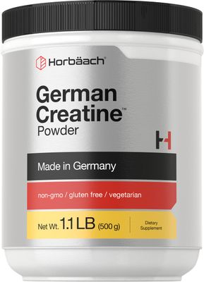 Horbach German Creatine Powder 500g | Made in Germany with Creapure | Vegetarian, Non-GMO, and Gluten Free Dietary Supplement