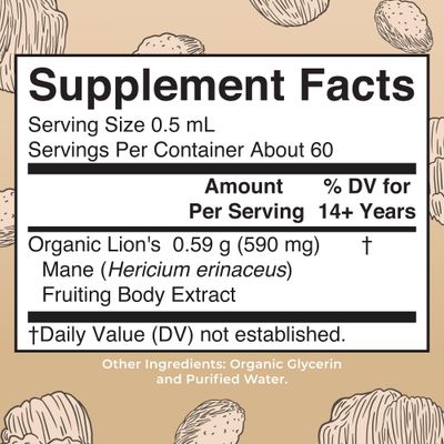 MaryRuth Organics Lions Mane Mushroom Supplement, Upto 2 Month Supply, Nootropic USDA Organic Lions Mane Extract Nervine Herbal Liquid Drops, Brain Health Non-GMO Vegan Alcohol Free Tincture, 1 Fl Oz
