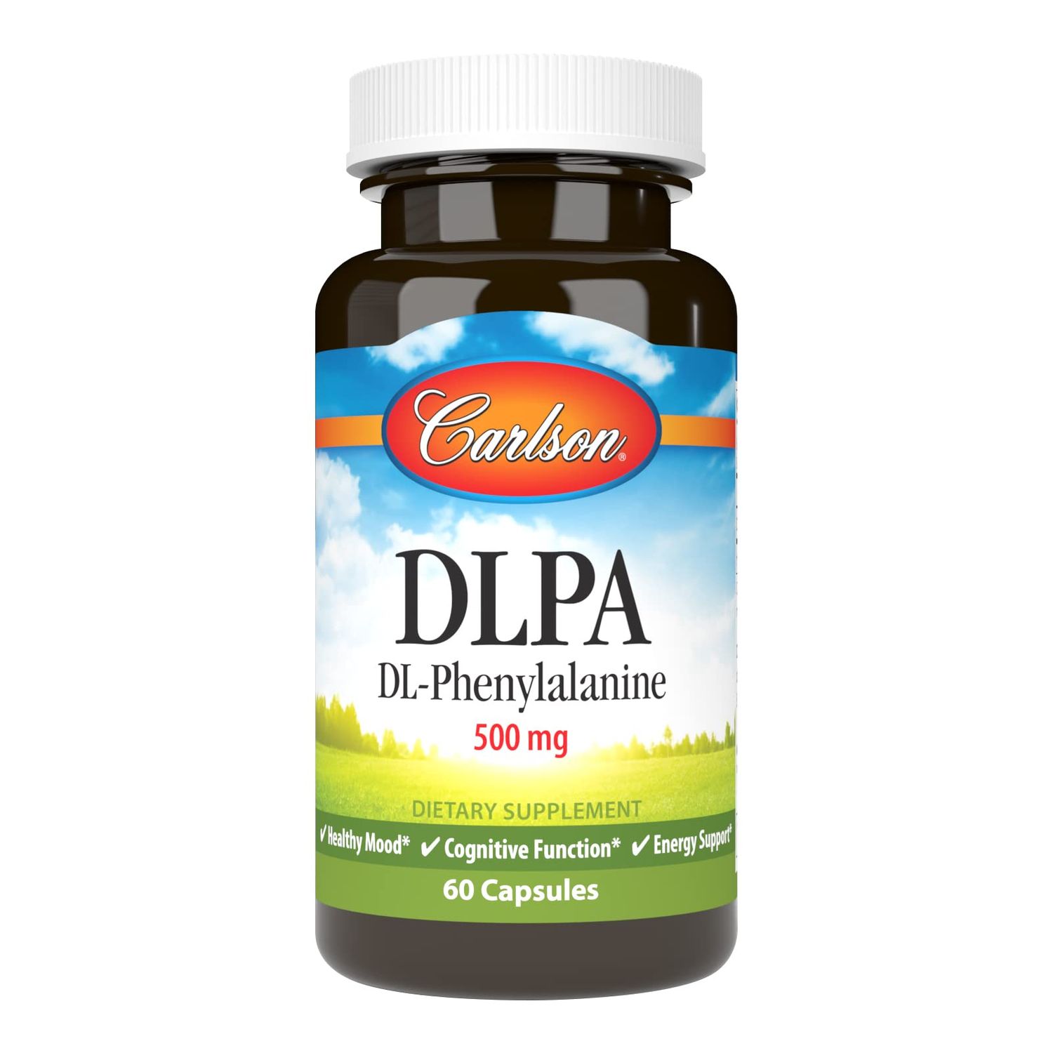 Carlson DLPA DL-Phenylalanine 500 mg Mood, Cognitive &amp; Nervous System Support Supplement - 60 Capsules
