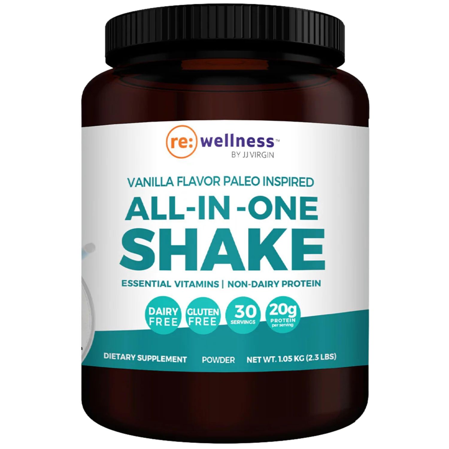 Reignite Wellness Vanilla Paleo-Inspired All-in-One Shake - Bone Broth Protein Powder - Healthy Shake Supports Lasting Energy with 20g of Protein (30 Servings, 2.3 lbs) - by JJ Virgin