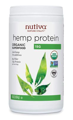 Nutiva Organic, Cold-Processed Hemp Protein from non-GMO, Sustainably Farmed Canadian Hempseed, 15 G, 16 Ounces