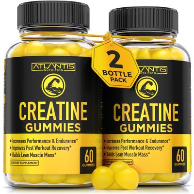 Creatine Monohydrate Gummies for Strength &amp; Athletic Performance - 5g Creatine Per Serving - Creatine Chews to Build Muscle, Increase Performance &amp; Improve Post Workout Recovery - 120 Creatine Gummies