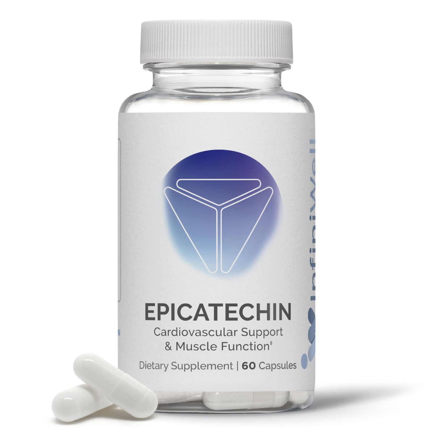 InfiniWell Epicatechin Supplement Cardiovascular &amp; Muscle Support - Promotes Workout Performance &amp; Recovery, Non-GMO, 60 Capsules (1 Month Supply)