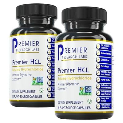 Premier Research Labs Premier HCL - Aids Nutrient Absorption &amp; Digestive Function - Betaine HCL - 90 Plant-Source Capsules - 2 Pack