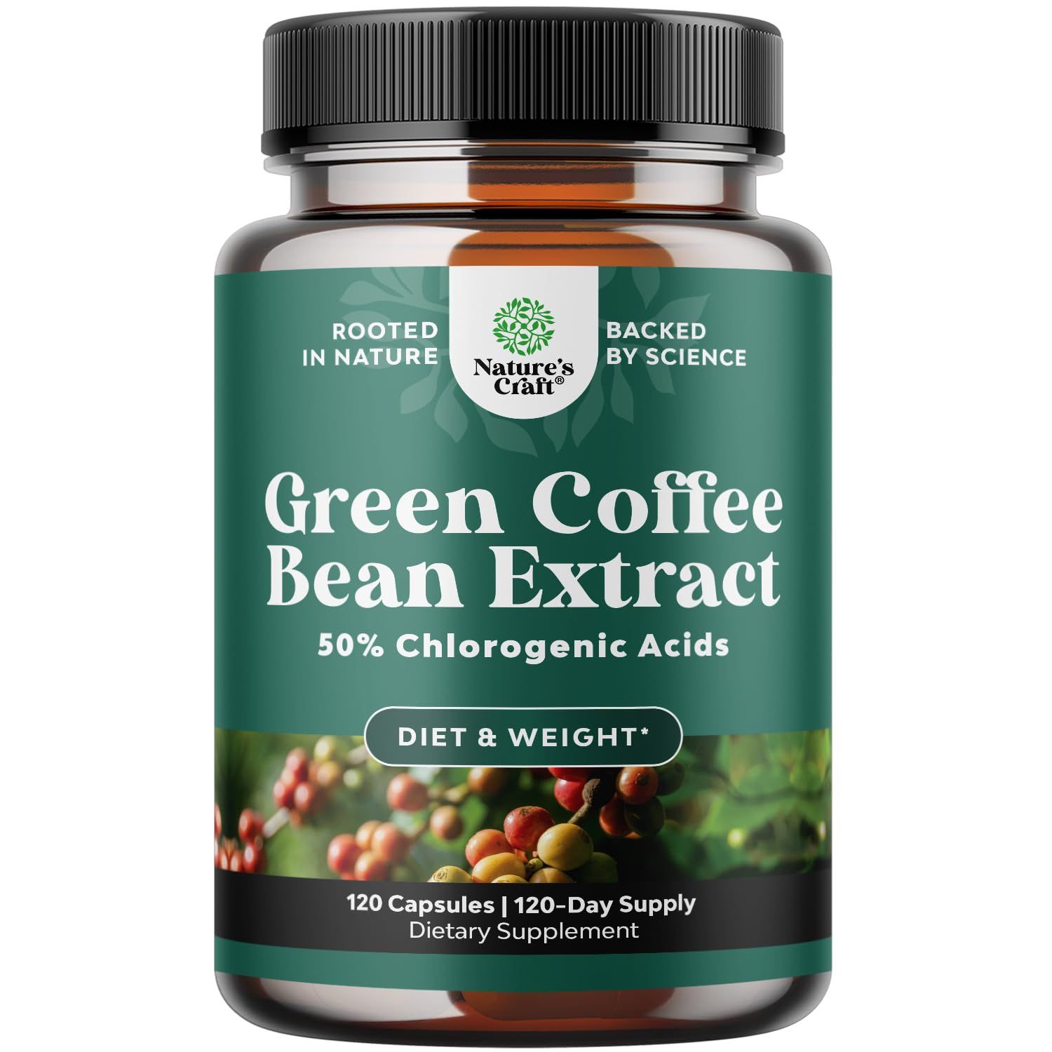 Green Coffee Bean Extract for Weight Loss - Weight Loss Pills for Women and Men - Appetite Suppressants for Weight Loss with Chlorogenic Acid - Herbal Fat Burner to Assist with Weight Loss 120 Count