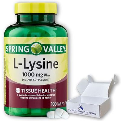 Lysine 1000mg- Spring Valley 100 Tablets Supports Immune Health (Pack of 1), Boxed by Fusion Shop Store