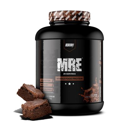 REDCON1 MRE Protein Powder, Fudge Brownie - Meal Replacement Protein Blend Made with MCT Oil &amp; Whole Foods - Protein with Natural Ingredients to Aid in Muscle Recovery (25 Servings)