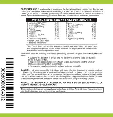 Low FODMAP Elemental Diet Protein Powder for IBS & SIBO Keto Paleo| ProHydrolase Digestive Enzymes| Gluten Soy Sugar & Grain Free, Low Carb Whey Protein Isolate (WPI) Gut Friendly All Natural Vanilla