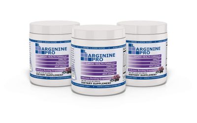 L-ARGININE PRO | 5,500mg L-Arginine Plus L-Citrulline 1,100mg Powder Supplement for Increased Nitric Oxide Production | Endurance, Heart Health &amp; Blood Flow (3, Grape)