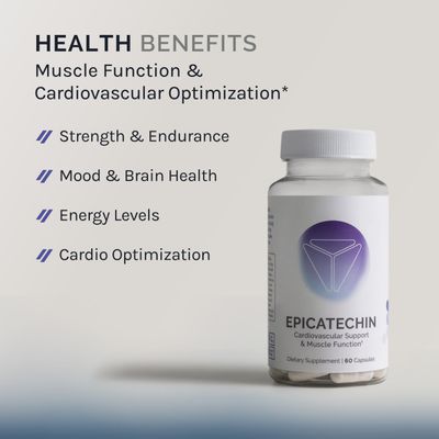 InfiniWell Epicatechin Supplement Cardiovascular & Muscle Support - Promotes Workout Performance & Recovery, Non-GMO, 60 Capsules (1 Month Supply)