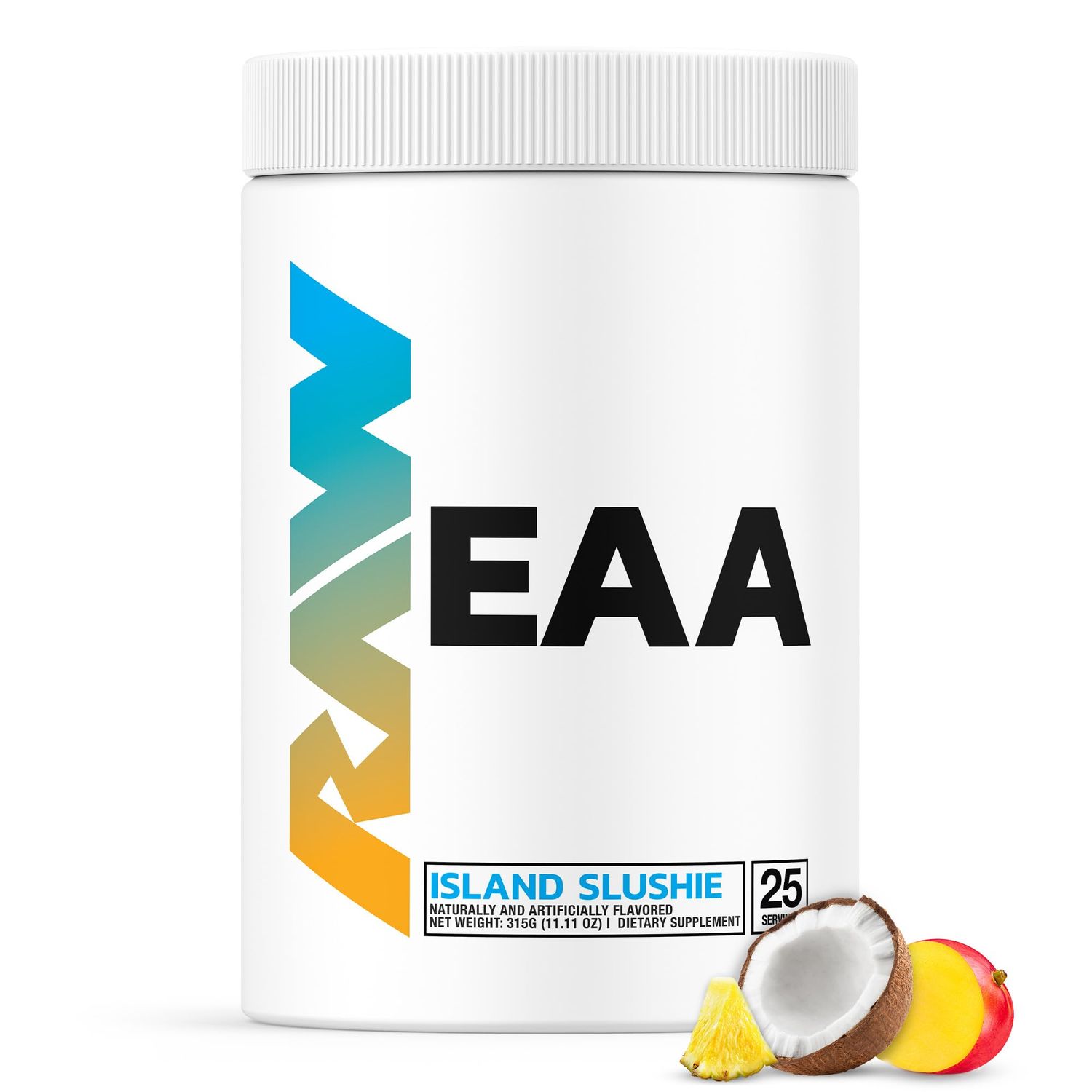 RAW EAA Amino Acids Powder, Island Slushie (25 Servings) - Pre Workout Amino Energy Powder for Strength, Endurance, Recovery &amp; Lean Muscle Growth - BCAA Amino Acids Supplement for Men &amp; Women