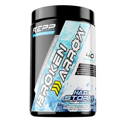Repp Sports Broken Arrow Extreme Pre-Workout | Intense Energy and Endurance Support (Hail Storm, 20/40 Servings)
