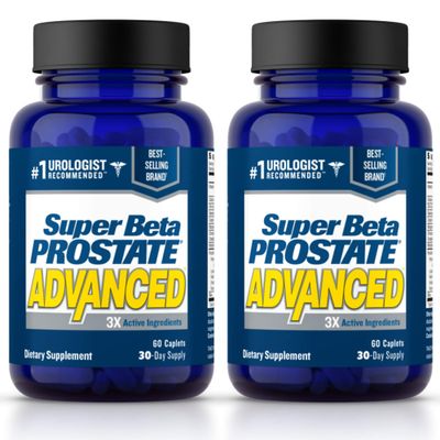 SUPER BETA PROSTATE Advanced - Prostate Support Supplement for Men&#39;s Health, Promote Sleep, Support Bladder Emptying, Beta Sitosterol (120 Caplets, 2- Pack)