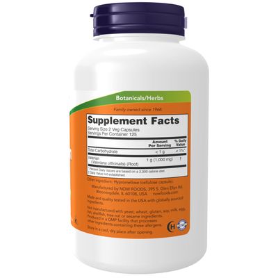 NOW Foods Supplements, Valerian Root (Valeriana officinalis) 500 mg, Herbal Supplement, 250 Veg Capsules