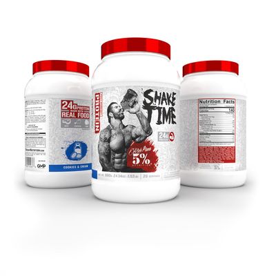 5% Nutrition Rich Piana Shake Time | 26G Animal Based Protein Drink | Grass-Fed Beef, Chicken, Whole Egg (Cookies &amp; Cream)