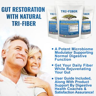Tri-Fiber Organic Soluble Fiber Powder, Unflavored High Fiber 3-in-1 Soluble Fiber Supplement for Digestive Support. Dietary Fiber 2.5 lbs (40oz)