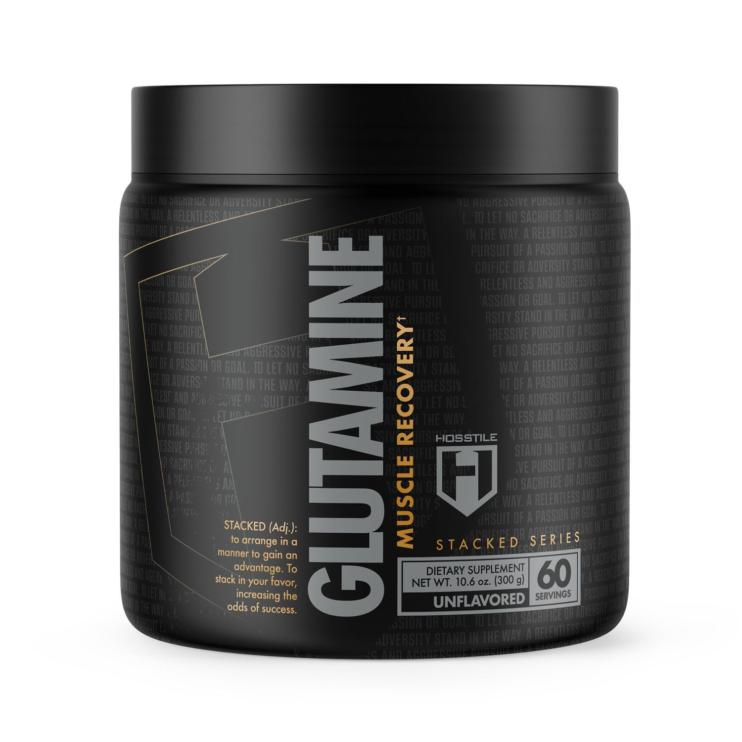HOSSTILE Glutamine, Fermented L Glutamine Powder for Men &amp; Women, Enhance Muscle Recovery, Support Protein Synthesis, Post Workout Recovery Drink, Unflavored, 60 Servings