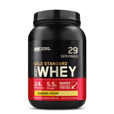 Optimum Nutrition Gold Standard 100% Whey, Banana Cream, 2 lbs (907 g)