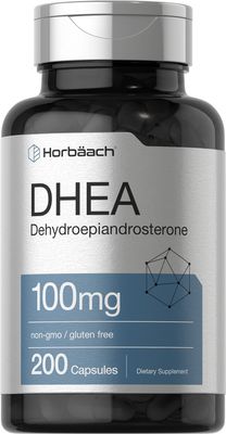 Horbach DHEA 100mg | 200 Capsules | Supplement for Men and Women | Non-GMO, Gluten Free