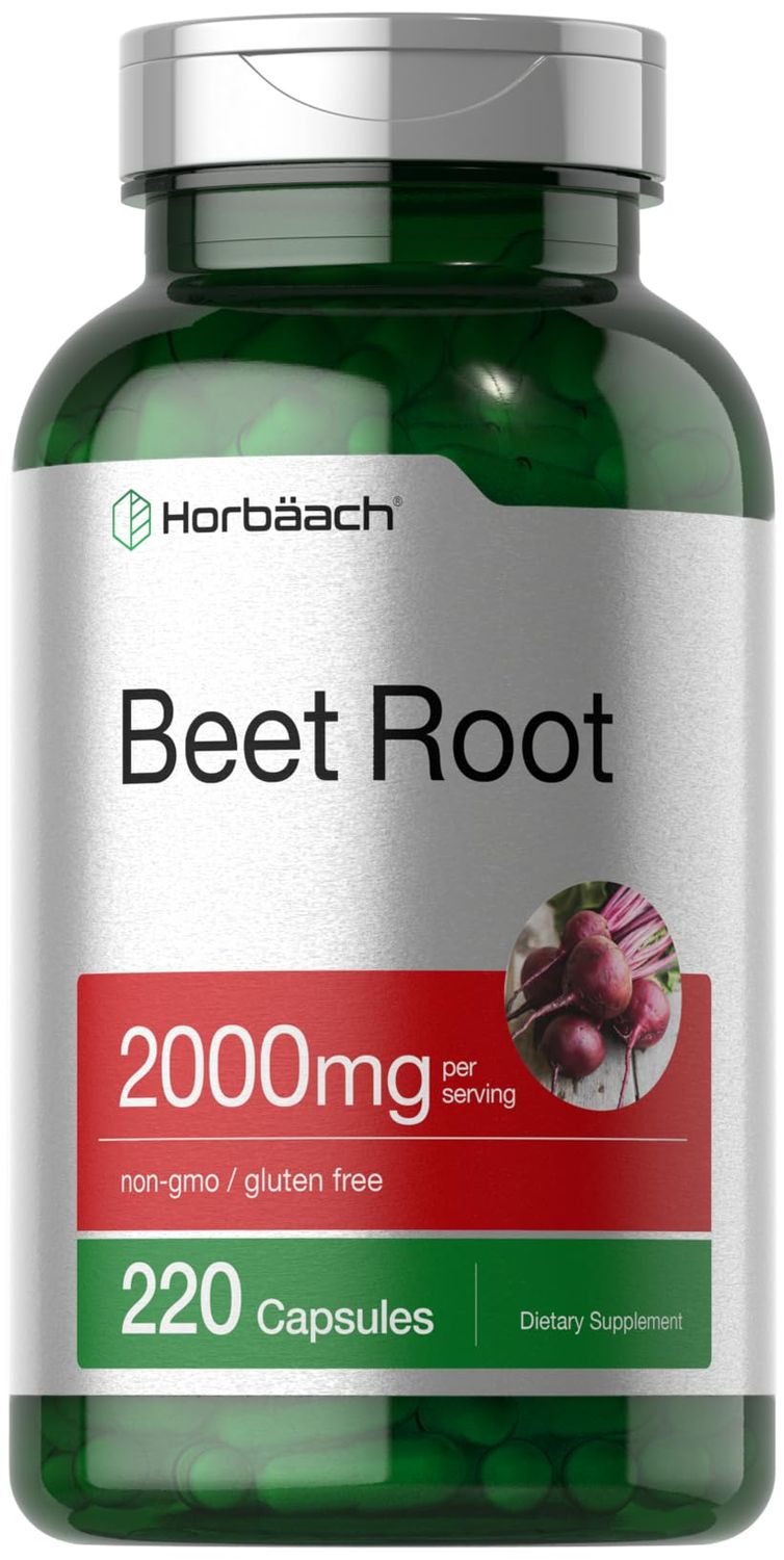 Horbach Beet Root Powder Capsules | 220 Pills | Herbal Extract | Non-GMO, Gluten Free Supplement