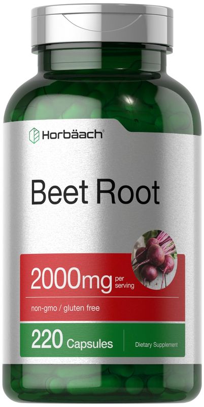 Horbach Beet Root Powder Capsules | 220 Pills | Herbal Extract | Non-GMO, Gluten Free Supplement