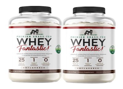 Whey Fantastic - Unflavored - 100% Pure Grass Fed Whey Protein - Optimum Blend of Whey Isolate, Concentrate &amp; Hydrolysate - 2-Pack of 5lb Whey Fantastic Bulk