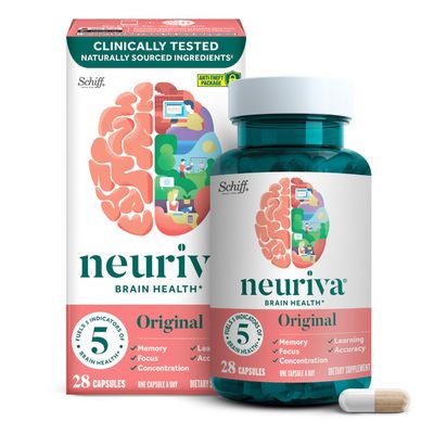 NEURIVA Original Decaffeinated Clinically Tested Nootropic Brain Supplement for Memory, Focus &amp; Concentration, NeuroFactor &amp; Phosphatidylserine, 28ct Capsules