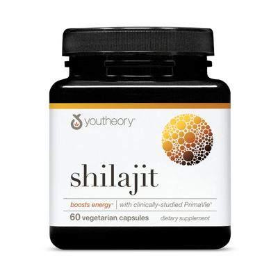 Youtheory Shilajit - 500 mg Shilajit Capsules - Energy Supplement - Supports Stamina &amp; Endurance - Gluten, Dairy &amp; Soy Free - 60 Vegetarian Capsules
