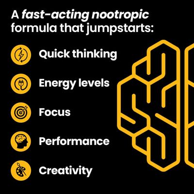 NeuroQ Quick Thinking Supplement Pills - Boosts Alertness + Supports Mental Focus &amp; Concentration - L-Theanine, Caffeine, L-Tyrosine &amp; Beta-Alanine - 60 Capsules