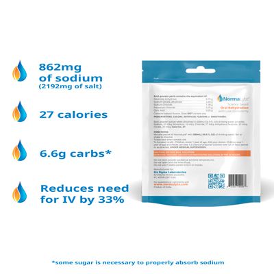 NormaLyte Oral Rehydration Salts- Helps Dietary Management of POTS Syndrome Symptoms-1 Pouches - 30 Sticks (Yields 500mL per Pack)-Pure| Energy Supplements, Potassium Supplement, Dehydration Recovery