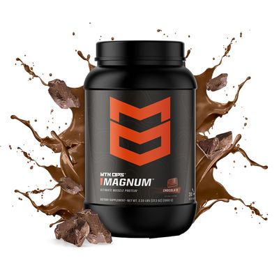 MTN OPS Magnum Chocolate Protein Powder, 23g of Whey Isolate Protein &amp; Milk Protein with BCAAs, Zero Sugar &amp; Gluten Free 30-Serving Tub