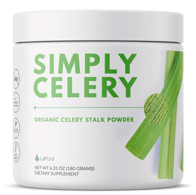 LaPura Organic Celery Powder Detox Cleanse - Fresh Celery Juice Powder to Support Gut Health &amp; Naturally Detox - Cleanse &amp; Detoxify, Antioxidant Just Celery Organic 30 Servings, 6.35 Ounce