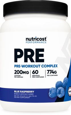 Nutricost Pre-Workout Complex Powder (60 Servings, Blue Raspberry) - Pre-Workout Supplement with Beta-Alanine, Taurine &amp; Amino Acids
