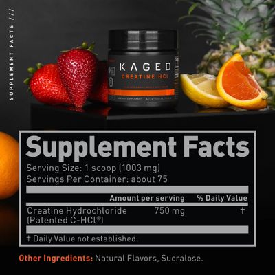 Kaged Creatine HCl Powder | Fruit Punch | Supports Muscle Growth and Recovery | Patented Creatine Hydrochloride Formula | Easy Digestion and Enhanced Muscle Absorption | 75 Servings