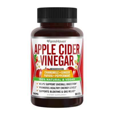 Apple Cider Vinegar Capsules With Ginger, Papaya &amp; Chamomile | 1390mg | Improves Digestion, Energy, Immunity | Soothes Gas &amp; Bloating Issues | Like With Mother | Non-GMO &amp; 100% Natural | 90 Capsules