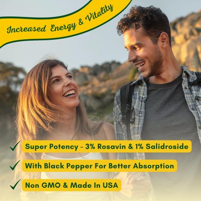 NutriONN Rhodiola Rosea - 500mg - 180 Vegan Capsules - 3% Rosavin 1% Salidroside Extract - Non-GMO - with Black Pepper for Enhanced Absorption - 6 Month Supply - Supplement for Energy & Stamina