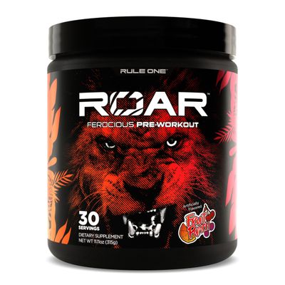 Rule 1 R1 Roar - Pre-Workout Powder with Creatine, Beta-Alanine, Citrulline, Electrolytes &amp; Caffeine (30 Servings, Fruit Punch)