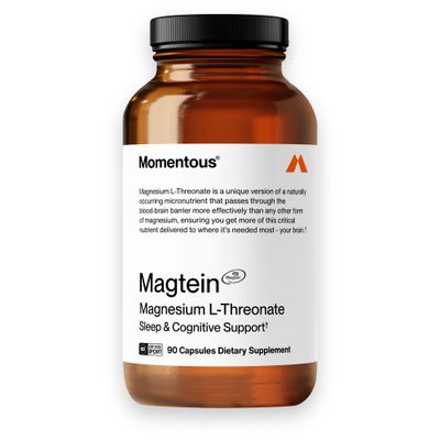 Momentous Magtein Magnesium L-Threonate 145mg - Magnesium Threonate Supplement for Cognitive Function &amp; Rest Support - Magnesium L Threonate Capsules, 30 Servings (Package May Vary)