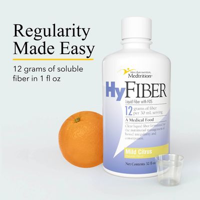 Medtrition HyFiber Daily Liquid Fiber for Regularity and Soft Stools, 12 Grams Soluble Fiber, 32 fl oz 1 Bottle