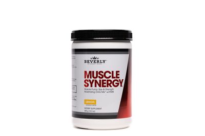 Beverly International Muscle Synergy 405g (Lemon Powder 14.3 oz) Dramatic Muscle Pump, Size &amp; Strength Maximizing Drink Mix w/HMB. L-Arginine, L-Citrulline, Creatine Monohydrate, L-Ornithine